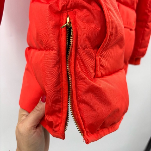 J Crew Women's Signature Puffer Red Orange Size XSP - Picture 5 of 13